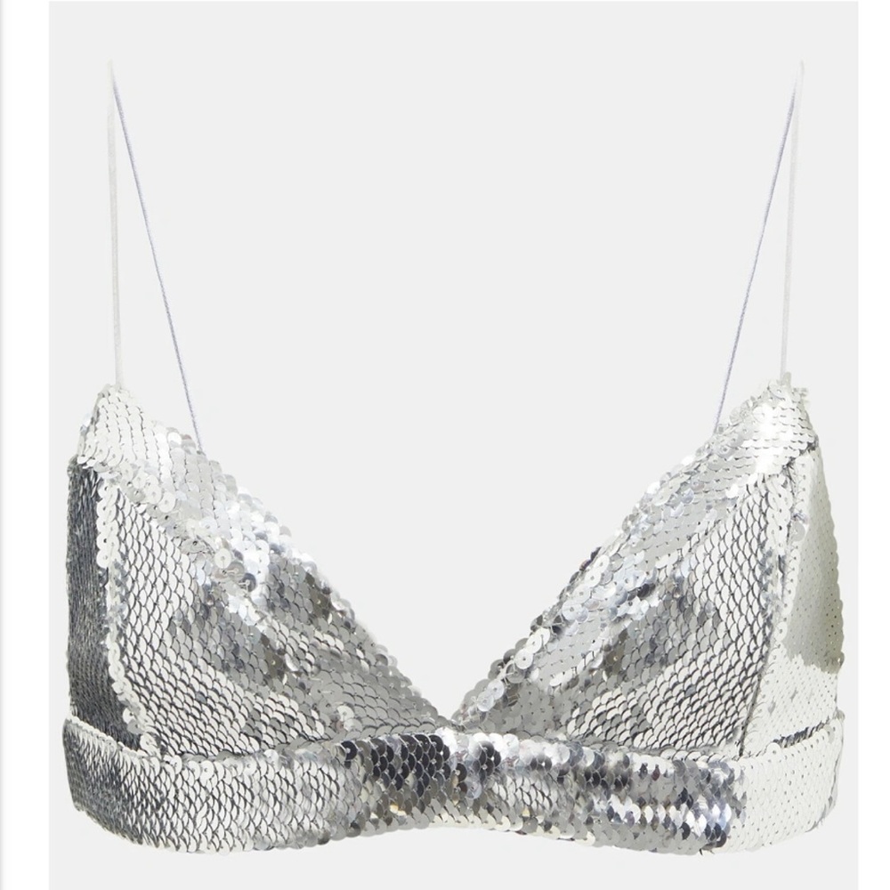 Sequin-embellished bra top